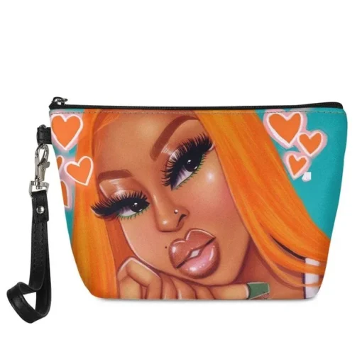 Make Up Beauty Bags Women Black Art African Girls Printing Cosmetic Cases Ladies Beauty Makeup Pouch Females Cosmetic Bags - Image 6