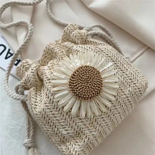 New Trend Beach Bag Ladies Fashion Handbags Mini Woven Shoulder Bag Straw Handbags Casual Summer Beach Bag - Image 5