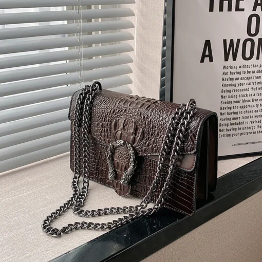 New Fashion Alligator Pattern Purses Bag Famous Brand  Ladies Shoulder Bags Women Luxury Crossbody Purse Handbags - Image 2