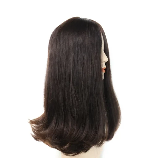 100% Virgin Unprocessed Human Hair Brown 4x4 Silk Top Full Handtied Jewish Kosher European Wig - Image 2