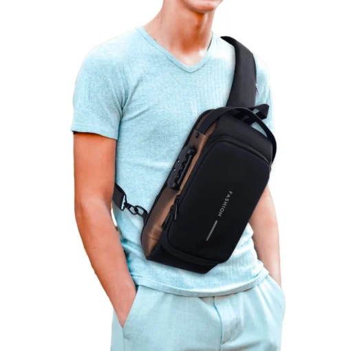 Wholesale  Waterproof Anti Theft Chest Bag Usb Crossbody Sling Bags For Men Single Shoulder With USB Charger