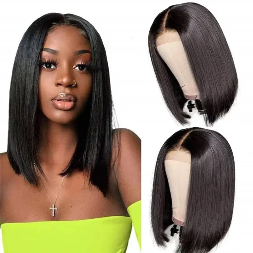 double drawn bob wig 100% raw remy virgin human hair swiss transparent hd lace frontal closure wig short bobs for black women - Image 5