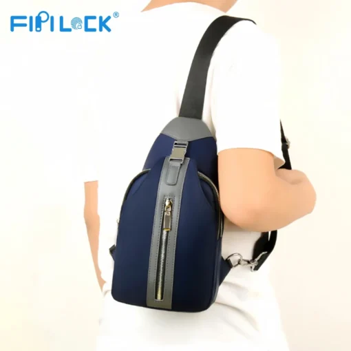 Wholesale anti-theft smart  bag for men waterproof Crossbody Sling Bag Men fingerprint chest bag - Image 2