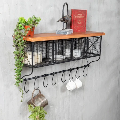 Wall Shelving Drawer Storage Shelving One-Line Grid Storage Wall Hanging Kitchen Organizing Shelving - Image 2