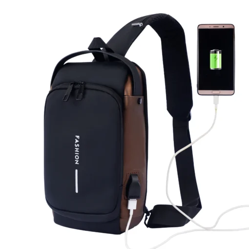 Wholesale  Waterproof Anti Theft Chest Bag Usb Crossbody Sling Bags For Men Single Shoulder With USB Charger - Image 6