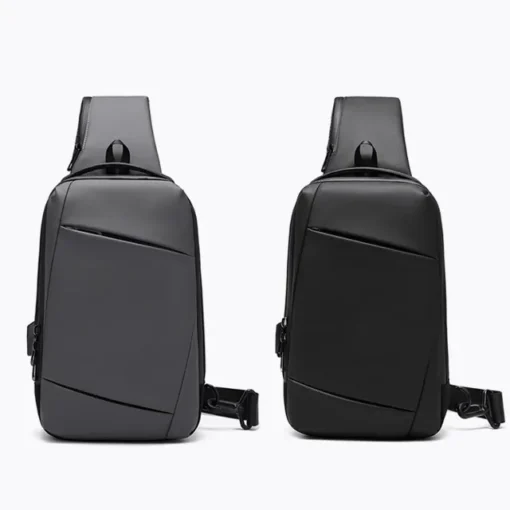 Lightweight Casual Men's Waterproof Chest Cross body Sling single Shoulder Bag with USB Charging Port interface for Men/Women - Image 2