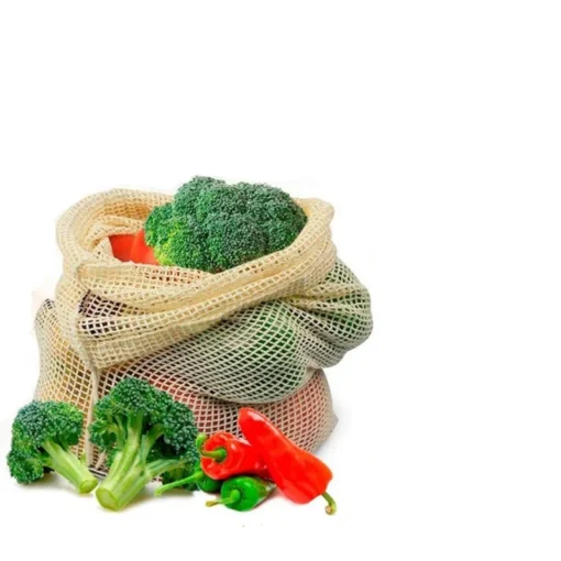 2019 Brand GOTS New Organic Eco Friendly Reusable Produce Drawstring Cotton Mesh Bags For Fruits and Vegetables - Image 2