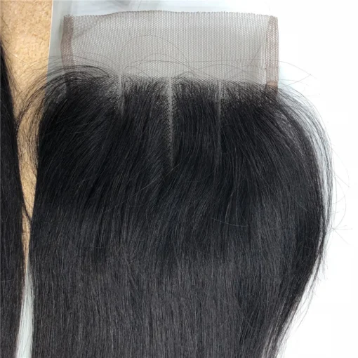 packet hair 100% cambodian virgin remy hair bundle closure 18"18"18"18" +14" 10A  closure and 4 bundles hair - Image 2