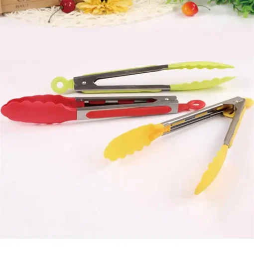 3pcs Food Grade Silicone Food Tongs Sets Heat Resistant Kitchen Tongs Reusable Stainless Steel Silicone Tongs For BBQ Cooking - Image 6