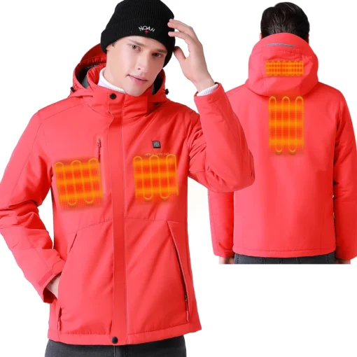 Men Winter Clothing Intelligent Clothes Padded Cotton Usb Electrically Heated Jacket Warm Charging Winter Coat heated jacket men - Image 3