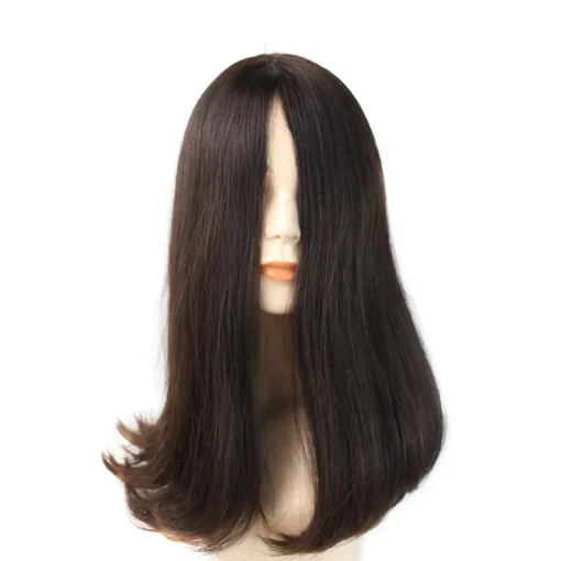 100% Virgin Unprocessed Human Hair Brown 4x4 Silk Top Full Handtied Jewish Kosher European Wig