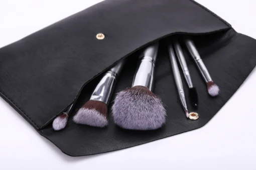 Customized PU Leather Pouch Women's Small Makeup Bag For Cosmetics makeup brushes set - Image 4