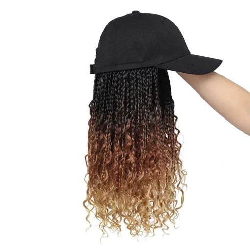 Julianna Hair Wholesale Factory Synthetic Goddess Boho Box Braid Baseball Cap Wig Boho Goddess Box Braided Hat Wigs - Image 4