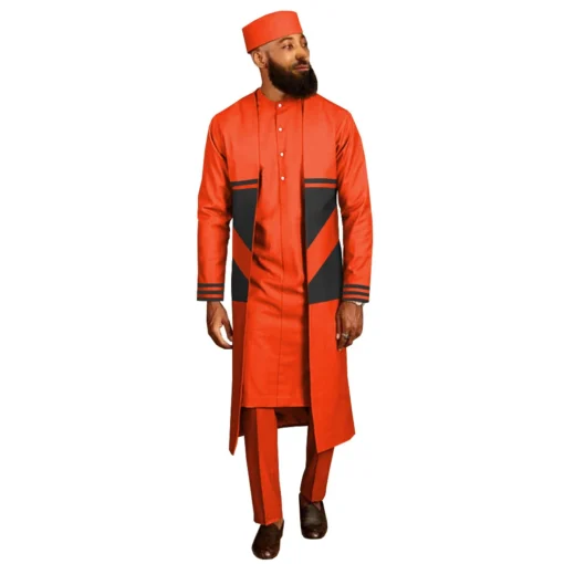 4 pieces set 19 styles Long sleeve traditional African clothes for men with hat and vest mens African clothing - Image 6