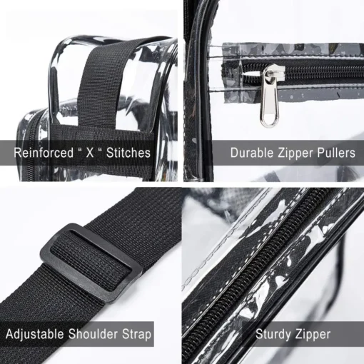 Clear Bag Stadium Approved Transparent Crossbody Messenger Shoulder Bag with Adjustable  Strap For Gym Concert Events - Image 4