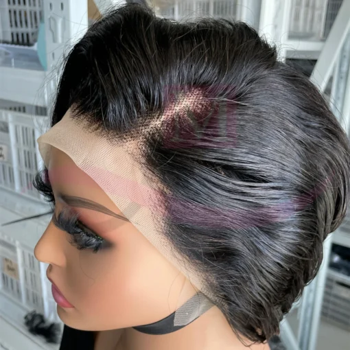 Cheap Price Short Pixie Cut Wave 13X4 Lace Front Wigs For Black Women 100% Human Hair Remy Hair Cuticle Aligned Brazilian Hair - Image 3