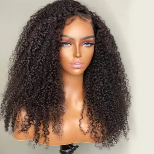 Afro Kinky Jerry Curly hd Transparent 4x4 closure Human Hair 360 lace frontal wig deep curly - Image 6