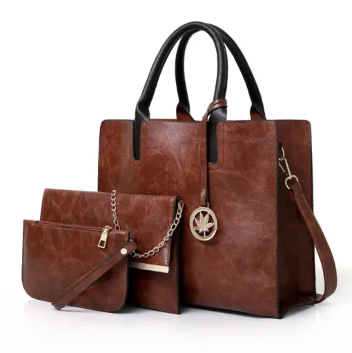 Ready To Ship Hot Selling Faux Leather Hand Bags 3 Pieces Ladies Handbags Sets Women Bags - Image 3