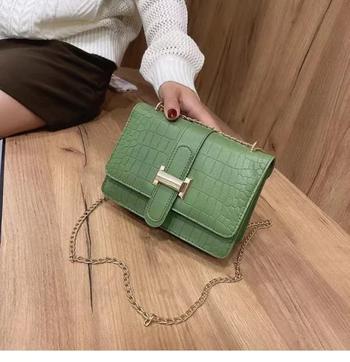 Shoulder bag stone slung summer new embossed solid color small square bag shopping storage large size office school bag - Image 4