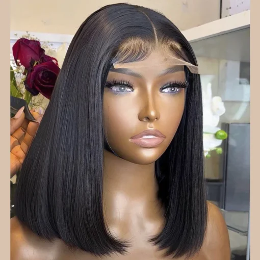 double drawn bob wig 100% raw remy virgin human hair swiss transparent hd lace frontal closure wig short bobs for black women - Image 6