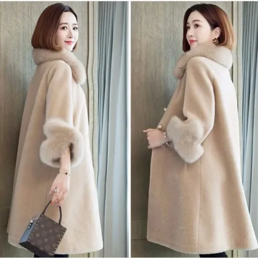 Women's Coats 2024 High Quality Midi Length Loose Women's Clothing Winter Coat Elegant Thick Fashion Fur Coat Women - Image 2