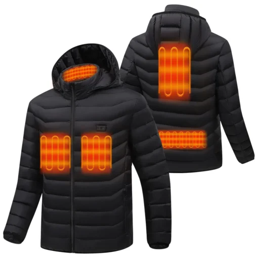 USA Size Heated jacket Winter warm USB rechargeable removable battery waterproof men cotton heated jacket - Image 6