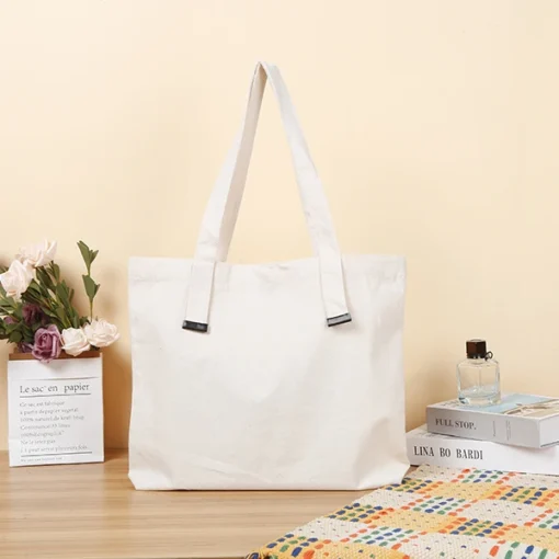 Blank Canvas wholesale shopping bags with handle in pu leather