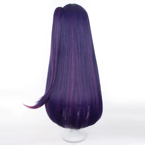 Wholesale 80cm Long Straight Purple Pink Mixed Oshi no Ko Anime Ai Hoshino Wig Synthetic Cosplay Costume Wig With One Ponytail - Image 5