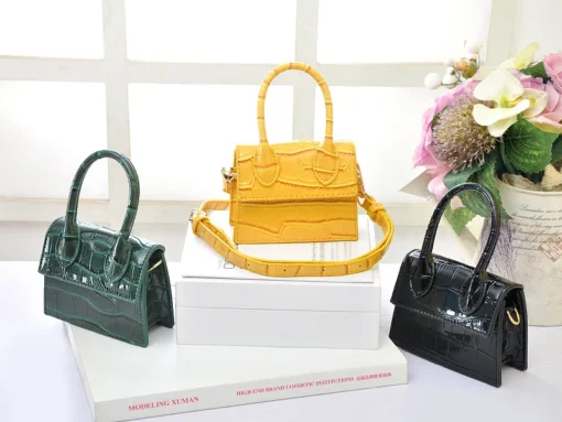 New Fashion Pu Leather Crocodile Handbag Ladies Crossbody Shoulder Kids Bag Women's Small Square Mini Bags