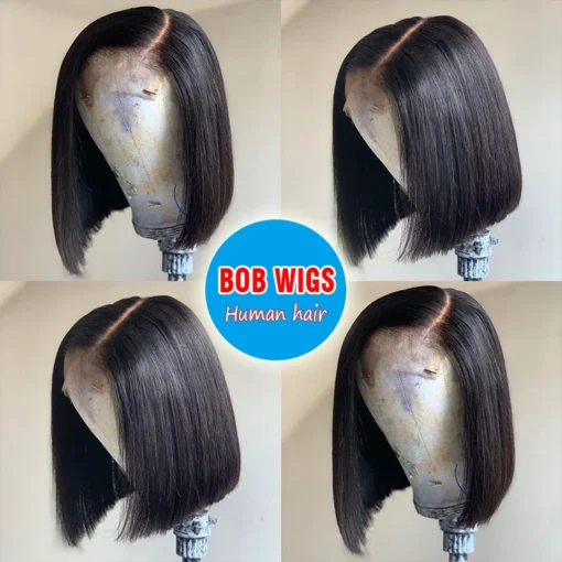 Cheap Straight Bob Wigs Wholesale Natural Short 4x4 Lace Closure Wig Transparent Lace Front Pixie Cut Bob Virgin Human Hair Wigs - Image 2