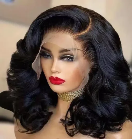 Funmi Super Double Drawn Lace Wig,Raw Virgin Lace Front Loose Wave Curly Bob Wigs,Cheap HD Human Hair Wigs Chinese Hair Vendor - Image 2