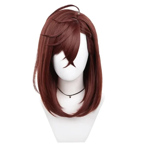 Wholesale Dandadan Cosplay 40cm Medium Long Red Brown Momo Ayase Wig Synthetic Anime Heat Resistant Hair Cosplay Wig