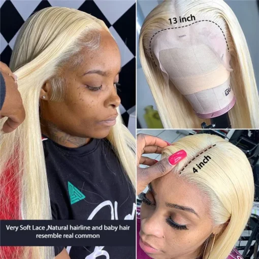 Hot sale 613 transparent lace front wig,Brazilian 613 blonde front lace human hair wig,40 inch 613 virgin hair human hair wigs - Image 2