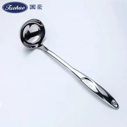 Restaurant Kitchen 18/10 Stainless Steel Oil Separation Soup Ladle Hot Pot Serving Big Spoons For Cooking Stirring - Image 5