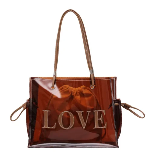 Summer New Transparent PVC Plastic Shoulder Shopping Beach Leisure Clear Purses and Luxury Handbags Tote Bags for Women - Image 5