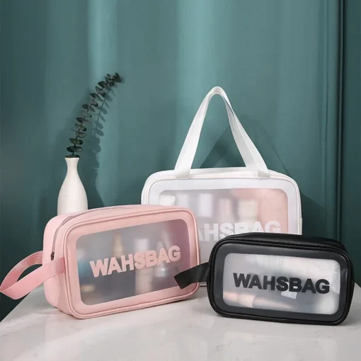 Custom Cosmetic Bag Zipper Waterproof Portable Women Travel Clear Makeup Bag With Logo - Image 2