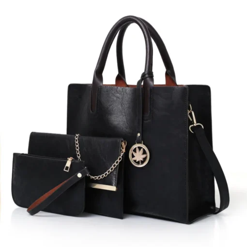 Ready To Ship Hot Selling Faux Leather Hand Bags 3 Pieces Ladies Handbags Sets Women Bags - Image 5