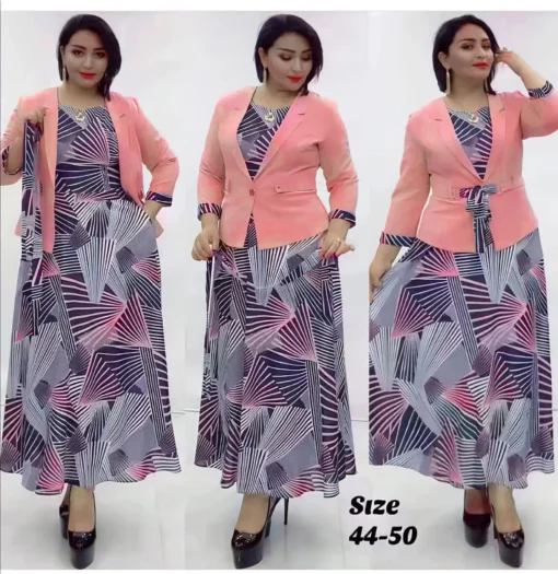 New arrival west african clothes 2 pieces suit with dress for women 2023.