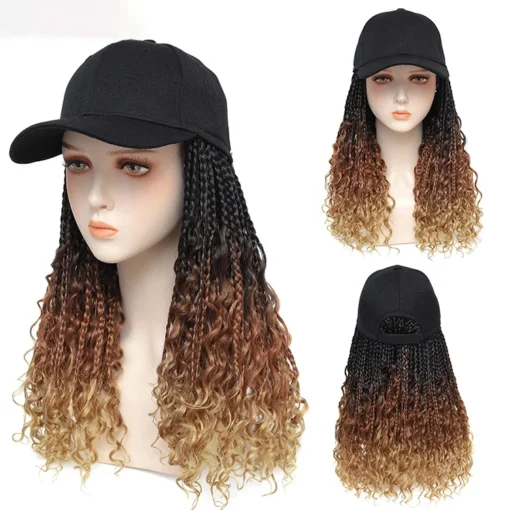 Julianna Hair Wholesale Factory Synthetic Goddess Boho Box Braid Baseball Cap Wig Boho Goddess Box Braided Hat Wigs - Image 6