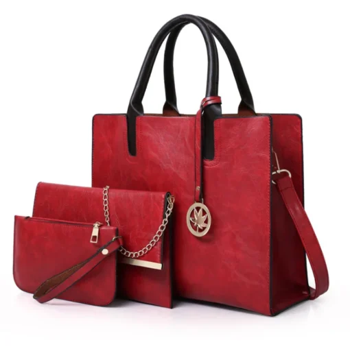 Ready To Ship Hot Selling Faux Leather Hand Bags 3 Pieces Ladies Handbags Sets Women Bags - Image 2