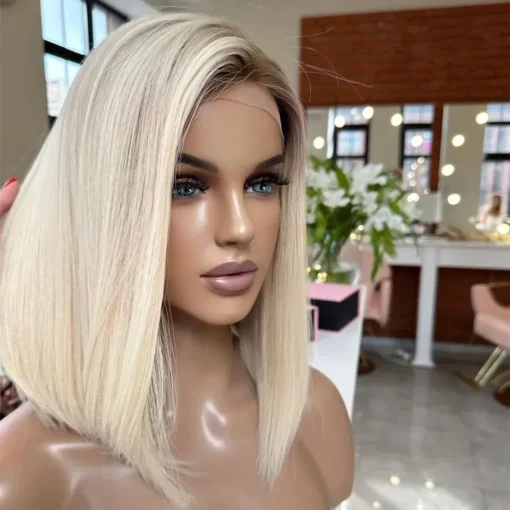 Babylight Blonde Color Kosher Raw European Human Hair Jewish Wig With Silk Base Real Scalp Silk Top Lace Front Wigs For Women - Image 4