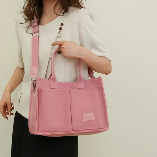 Holiday Women's Canvas Bag Retro Canvas Shoulder Bag Large Capacity Women's Shopping Bag - Image 3