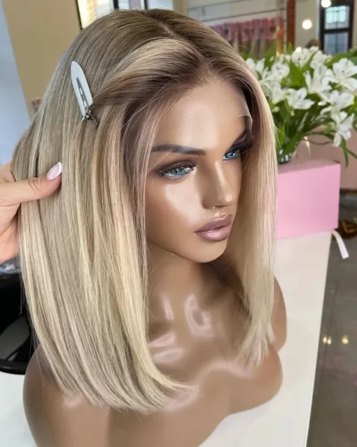 Babylight Blonde Color Kosher Raw European Human Hair Jewish Wig With Silk Base Real Scalp Silk Top Lace Front Wigs For Women