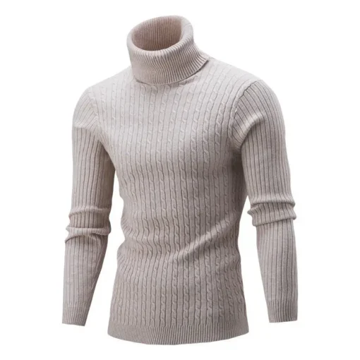 2022 Winter Layering Basics Bottoming Sweater Turtleneck Men's Pullover Solid Men Sweat Knit Under Sweaters Mens - Image 2