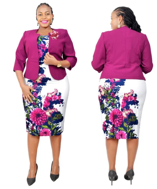 New Arrival African Clothes Plus Size Office Ladies Dresses For Women Two Piece Set - Image 3