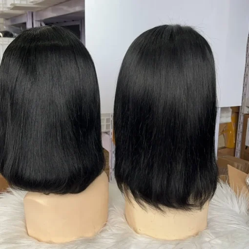 Emeda #1b Transparent Swiss Lace Front Wig Virgin Brazilian Human Hair High Quality Bob wig