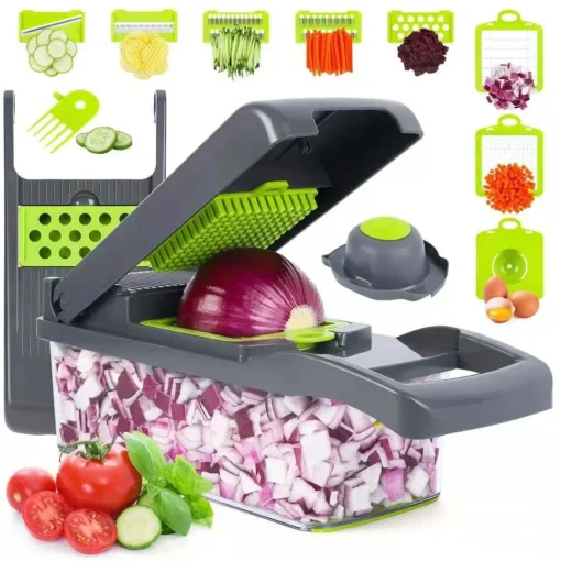 Hot Selling Kitchen Multifunctional manual Onion fruit vegetable cutter Potatoes Peeler 12 In 1 Vegetable veggie Chopper - Image 6