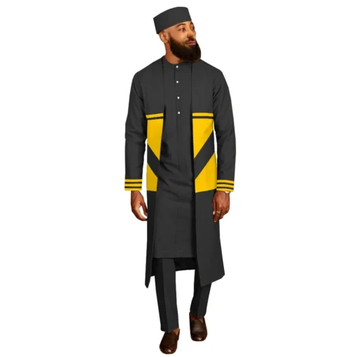 4 pieces set 19 styles Long sleeve traditional African clothes for men with hat and vest mens African clothing - Image 4