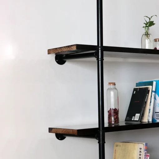 Kitchen Industrial Pipe Book Shelf Display Racks Storage Holders & Racks Black Metal Iron Multifunction Kitchen Stand Newly 1pcs - Image 3