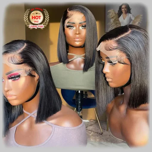 Cheap Straight Bob Wigs Wholesale Natural Short 4x4 Lace Closure Wig Transparent Lace Front Pixie Cut Bob Virgin Human Hair Wigs - Image 6